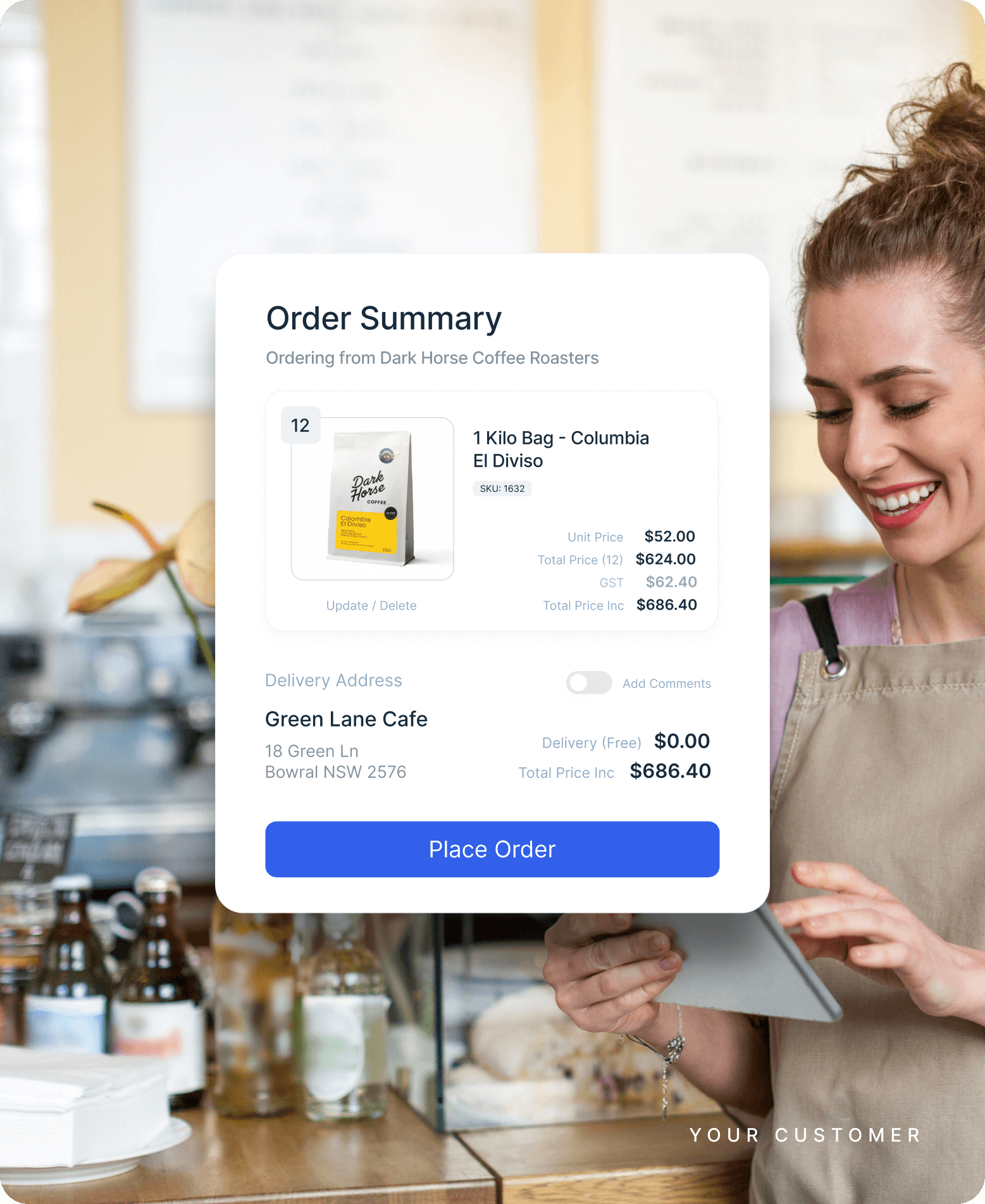 Customer placing an order